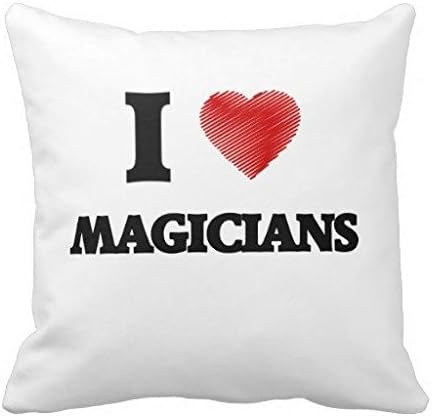 I Love Magicians Heart Made From Words Throw Pillow Case