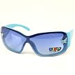 Kids Child 3-7+ Sunglasses UV 400 Girls Butterfly Baby Blue Frames with Blue Smoke Lens