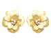 Jankuo Jewelry Brush Gold Tone Flower Matte Earring French Clip Ship in Gift Box
