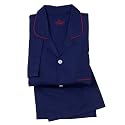 Savile Row Mens Navy Blue Poplin Pyjamas