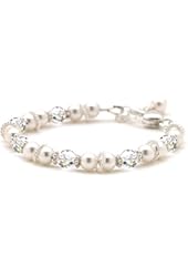 Christening Baptism Baby Bracelet - Cultured Freshwater Pearl & Crystal