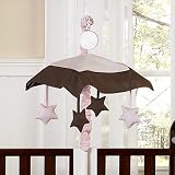 Pink and Brown Hotel Musical Baby Crib Mobile by JoJo Designs