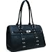 Dasein Studded Shoulder Bag With Studs And Sleek Buckle Accent Black Package