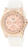 XOXO Women's XO8044 Rhinestone Accent White Silicone Strap Watch