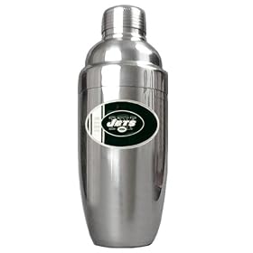 Click here to buy New York Jets NFL Stainless Steel Cocktail Shaker by Great American Products.