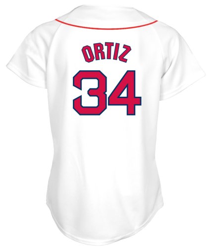 MLB David Ortiz Boston Red Sox Women's White/Navy Replica Jersey (Medium)