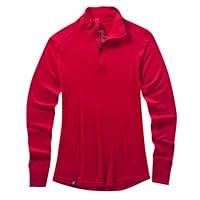 Ibex Outdoor Clothing Women's Woolies 150 Zip T Baselayer Tops, Red Ant, Small
