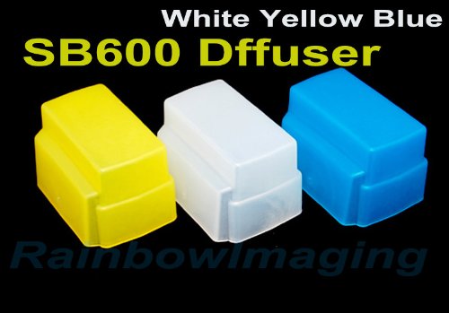 Janco Omni-Bounce 3 Color White Blue Yellow Diffuser For Nikon SB-600 & Olympus FL-36 Flash