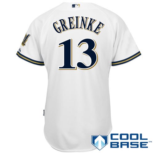 Milwaukee Brewers Authentic Zack Greinke Home Cool Base Jersey