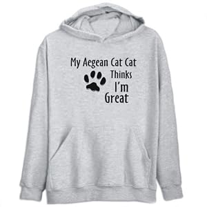 Buy Hoodie Mens Heather Gray  MY Aegean Cat THINKS I'M GREAT  Cats by TopExpressions