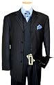 Steve Harvey Black Shadow Stripes And Dotted Sky Blue Pinstripes Super 120's Wool Wideleg Vested Suit By Zanetti