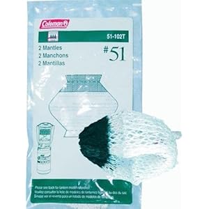 Coleman Double-Tie Fuel Lantern Mantle #51 (For Models: 5130, 5133, 5134) Pack of 2