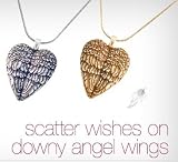 Wishing Feathers Angel Wings Locket Necklace Silver