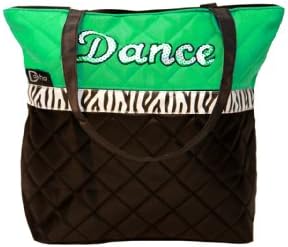 Dasha Dance Zebra Stripe Tote Lime Green