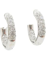 Women 14k White Gold 0.31ctw diamond Hoop earring 8 25180 Size 2.4