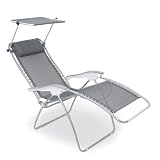 Serenity Reclining Lounge Chair with Canopy - Dark Grey