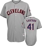 Carlos Santana Jersey: Adult Majestic Road Grey Authentic Cleveland Indians Jersey