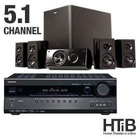 Onkyo TX-SR507 Home Theater Receiver Bundle - 5.1 Channel, 1080p, 4x HDMI Input, Klipsch HD300 Speaker System, Powered Subwoofer