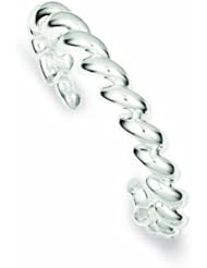 Genuine .925 Sterling Silver 10.5mm Twist Texture Hollow Bangle 19.6 Grams . 100% Satisfaction Guaranteed.