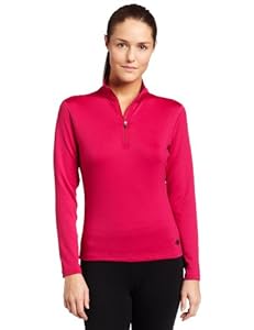 Hot Chillys Women's Chamois Zip-Tee (Razzle, Large)