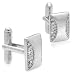 Men's Sterling Silver Satin Finish Diamond Cuff Links (1/2 cttw, I-J Color, I2-I3 Clarity)