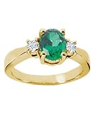 18k Yellow Gold 135ct Diamond Emerald Engagement Ring gvs2
