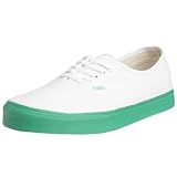 Vans Unisex Authentic Skateboarding Shoe true white/green tape VEE34D5 4 UK