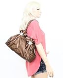 Soft Faux Leather Large Circle Frame Satchel Handbag