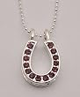 Large Rhinestone Horseshoe Necklace, Purple