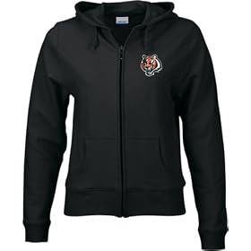 Cincinnati Bengals Women's Black Team Logo Stretch Fleece Full Zip Hooded Jacket