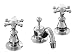 KOHLER K-108-3-CP Antique Widespread Lavatory Faucet, Polished Chrome