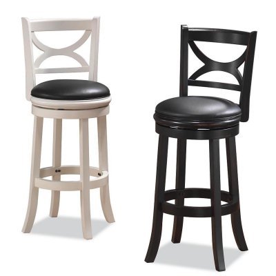 Boraam 24-Inch Florence Swivel Counter Stool Black - 45724
