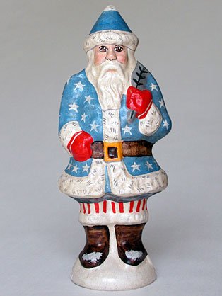 Civil War Santa Chalkware Figure