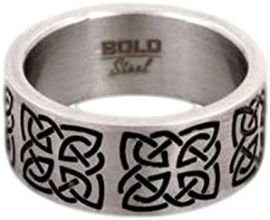 Stunning Extra Wide Celtic Knot Stainless Steel Ring : Size 9