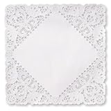 Square Lace Paper 10-inch Doilies, White