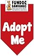 BANDANA - Adopt Me for Medium to Large Dogs - red with white ink