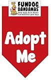 BANDANA - Adopt Me for Medium to Large Dogs - red with white ink