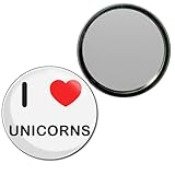 I Love Unicorns - 55mm Round Compact Mirror