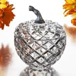 CRYSTAL APPLE COVERED BOX WITH SILVER STEM