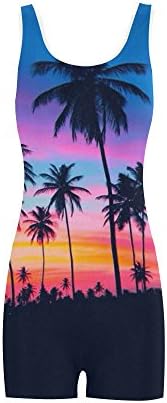 Palm Tree Custom One Piece Boyleg Swimsuit Sport Swimming Bathing Suit S