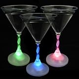 LED Light Up Flashing Martini Glasses, Set of 6
