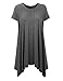 Made by Johnny MBJ WT1110 Womens Short Sleeve Side Panel Loose Fit Tunic Top XL Heather_Charcoal
