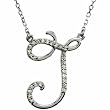 14k White Gold Jolly J Initial Necklace