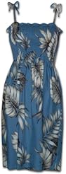 Shirred Rayon Tropical Print  Dress