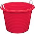 United Solutions TU0095 Red Seventeen Gallon Tub with Rope Handles - 17 Gallon Rope Handle Rough and Rugged Tub in Red