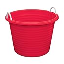 United Solutions TU0095 Red Seventeen Gallon Tub with Rope Handles - 17 Gallon Rope Handle Rough and Rugged Tub in Red