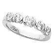 14K White Gold Diamond Five-Stone Anniversary Ring - 0.80 Ct.
