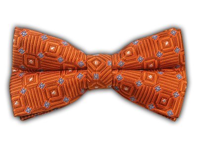 100% Silk Woven Orange Input Patterned Self-Tie Bow Tie