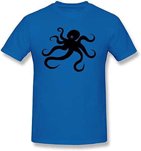 Custom Your Own Men's T-shirts Cute Octopus Sea Fish Size XL RoyalBlue
