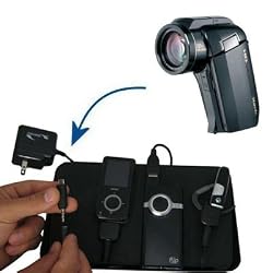 Gomadic Universal Charging Station for the Sanyo Camcorder VPC-HD1010 VPC-HD1000 and many other mobile devices - 2nd Generation Design - uses Gomadic TipExchange Technology - 4 tips included